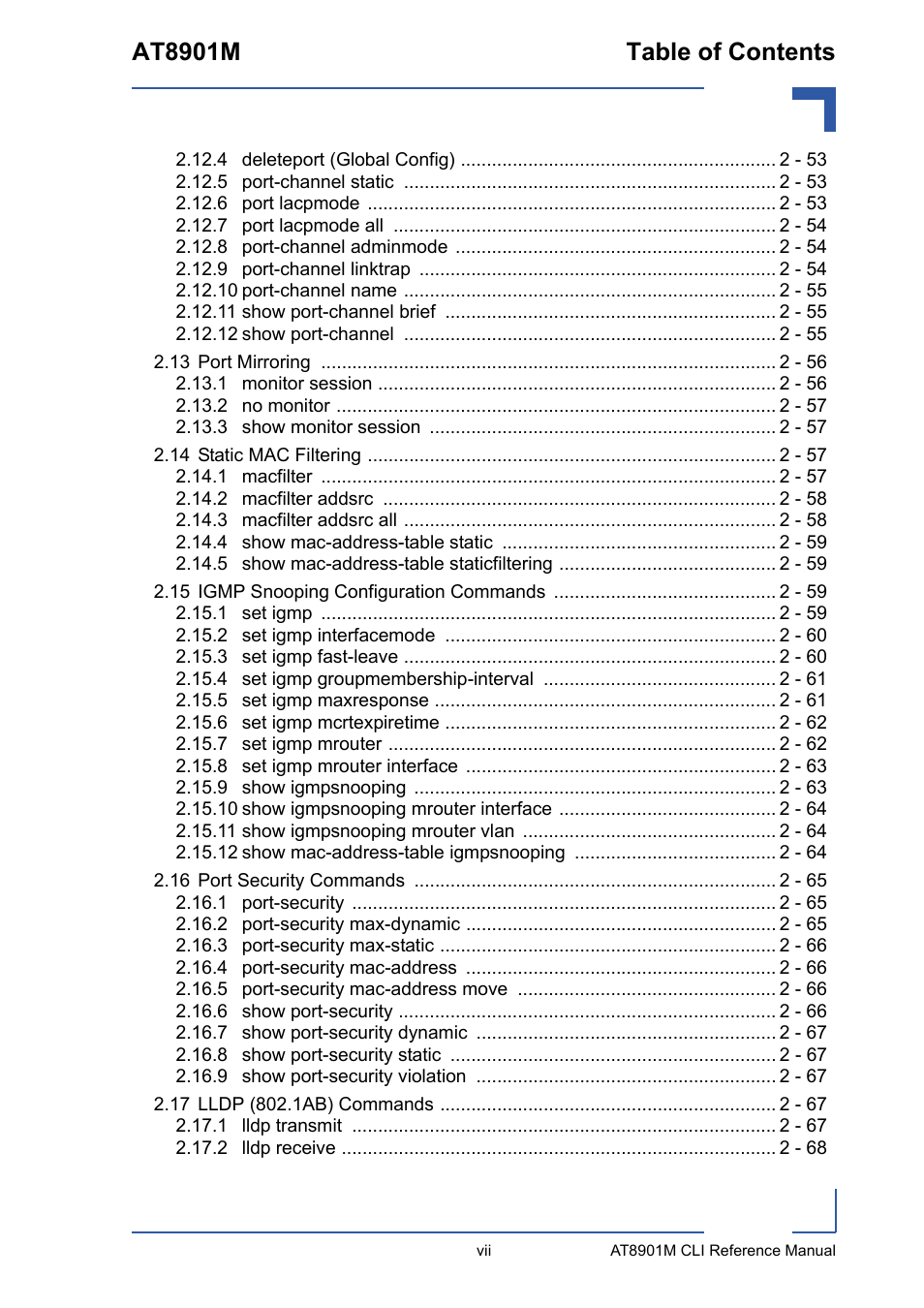 At8901m table of contents | Kontron AT8901M CLI User Manual | Page 7 / 313