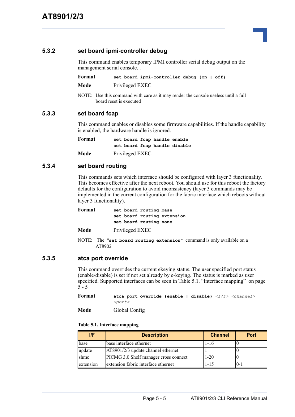 2 set board ipmi-controller debug, 3 set board fcap, 4 set board routing | 5 atca port override, Set board ipmi-controller debug - 5, Set board fcap - 5, Set board routing - 5, Atca port override - 5 | Kontron AT8902 Full Size CLI User Manual | Page 201 / 304