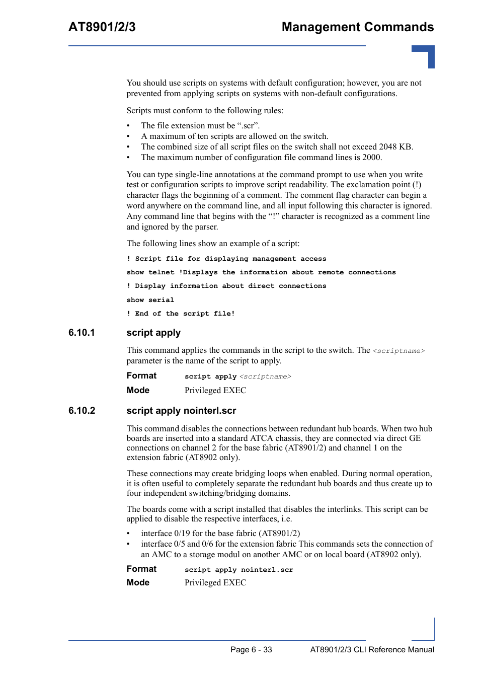 1 script apply, 2 script apply nointerl.scr | Kontron AT8902 Full Size CLI User Manual | Page 273 / 304