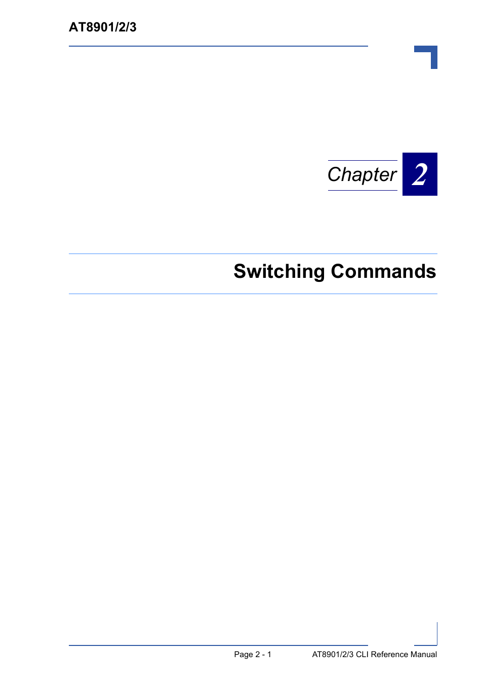 Switching commands chapter | Kontron AT8902 Full Size CLI User Manual | Page 35 / 304