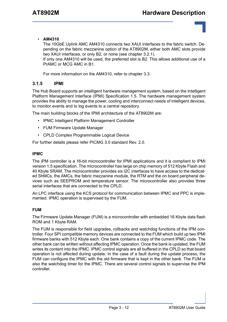 5 ipmi, Ipmi - 12, At8902m hardware description | Kontron AT8902M User Manual | Page 45 / 92