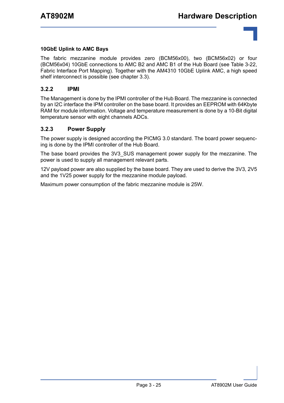 2 ipmi, 3 power supply, Ipmi - 25 | Power supply - 25, At8902m hardware description | Kontron AT8902M User Manual | Page 58 / 92