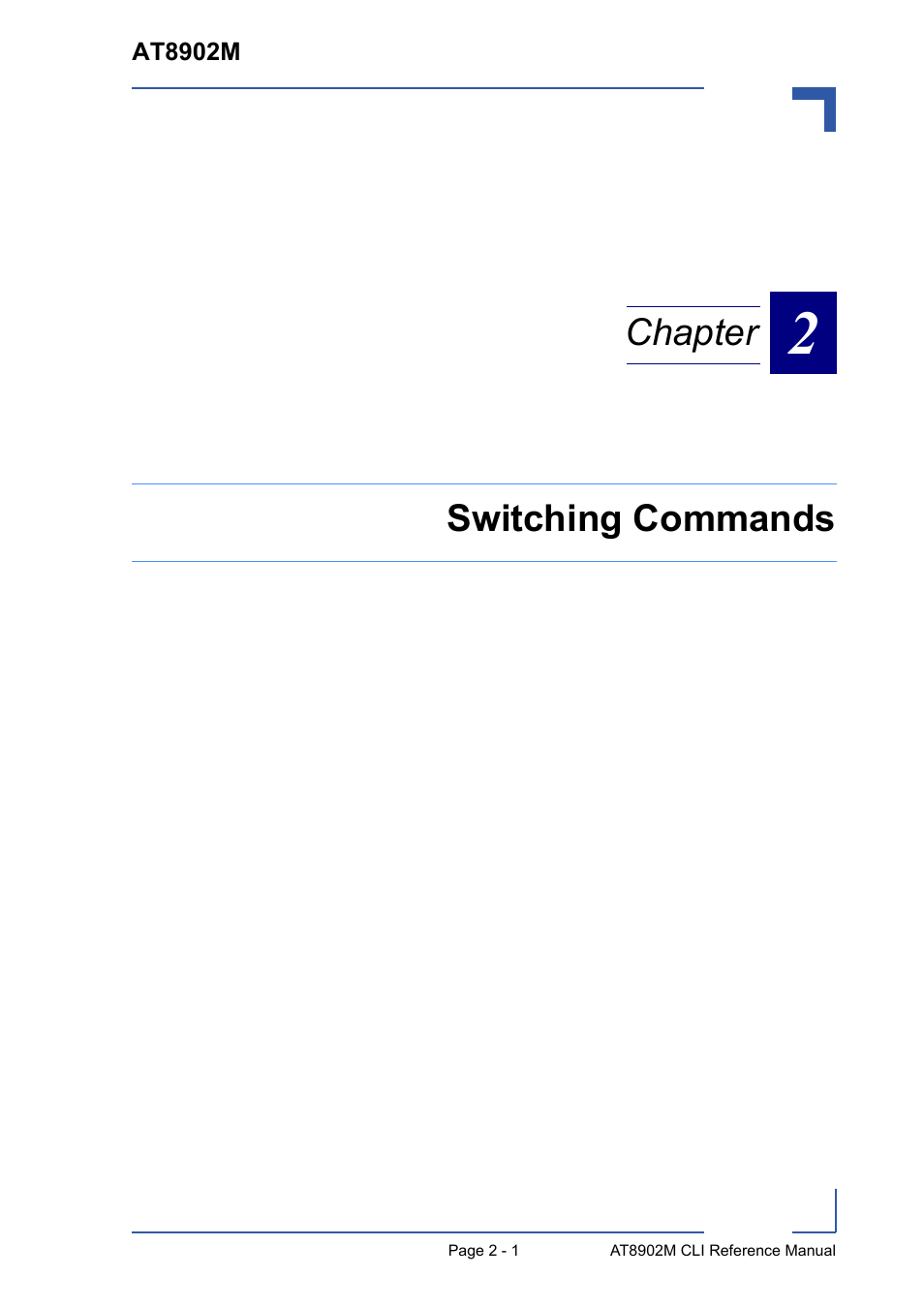 Switching commands chapter | Kontron AT8902M CLI User Manual | Page 37 / 315