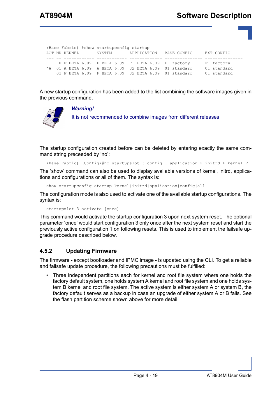 2 updating firmware, Updating firmware - 19, At8904m software description | Kontron AT8904 User Manual | Page 85 / 93