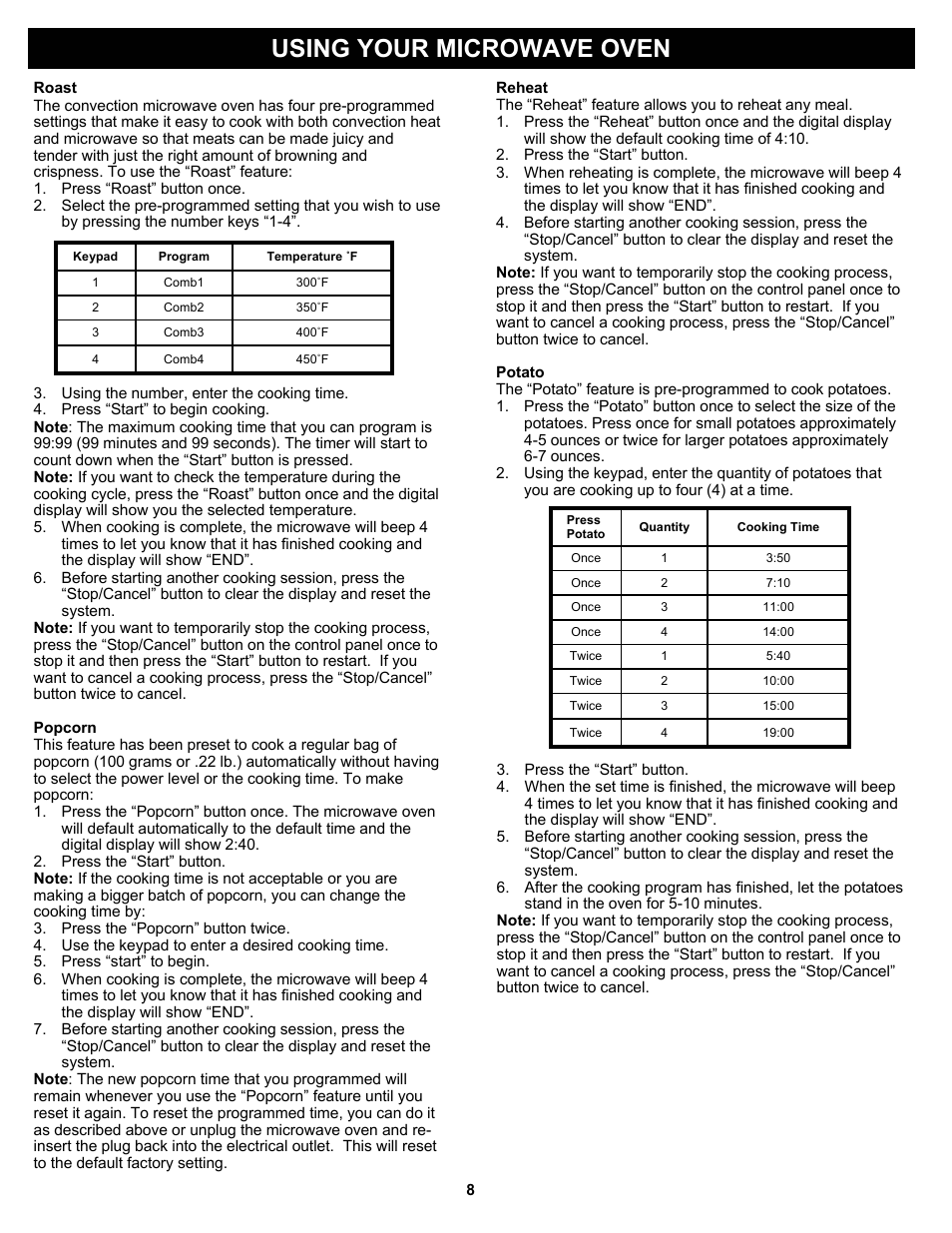 Using your microwave oven | Bravetti PLATINUM PRO K5345H User Manual | Page 10 / 15