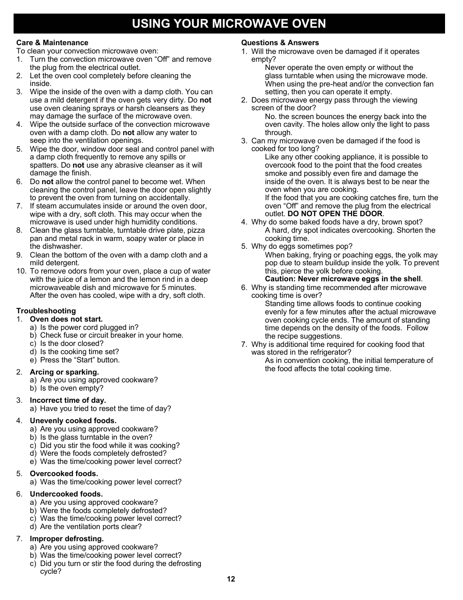 Using your microwave oven | Bravetti PLATINUM PRO K5345H User Manual | Page 14 / 15