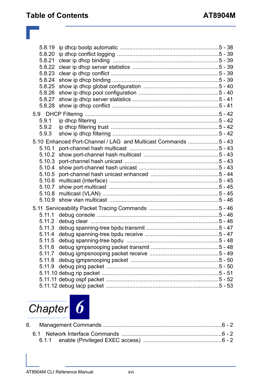 Chapter | Kontron AT8904 CLI User Manual | Page 16 / 317