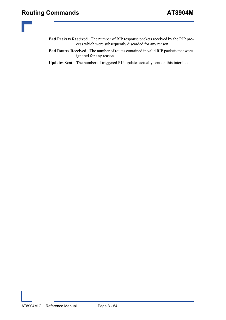 Routing commands at8904m | Kontron AT8904 CLI User Manual | Page 168 / 317