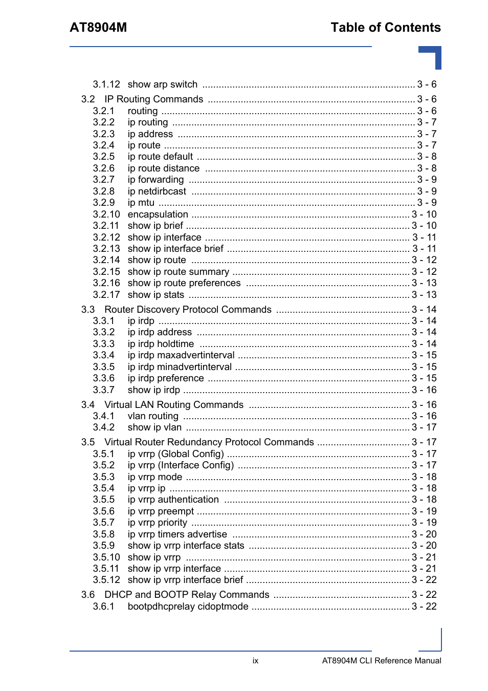 At8904m table of contents | Kontron AT8904 CLI User Manual | Page 9 / 317