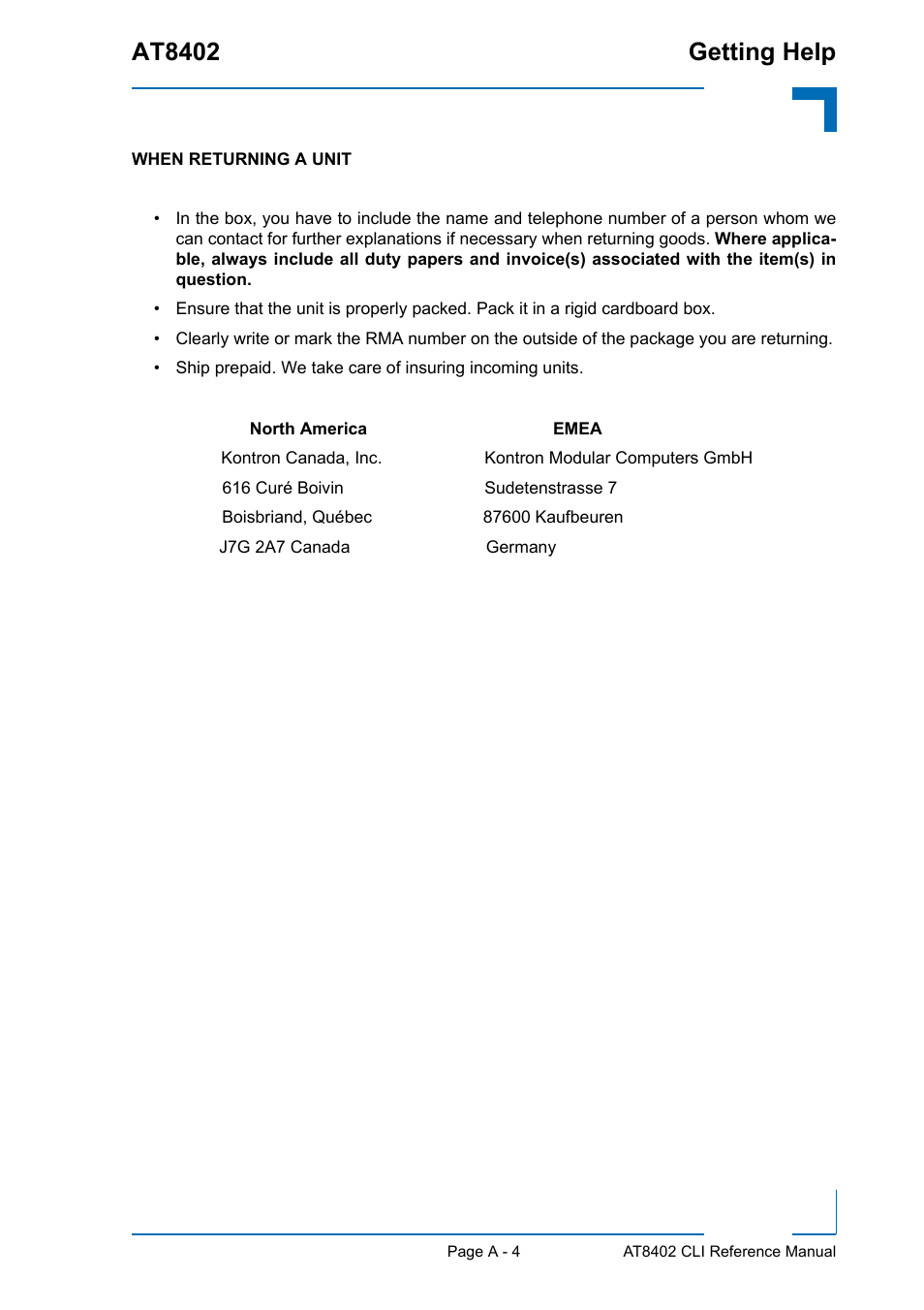 At8402 getting help | Kontron AT8402 Diagnostics Manual User Manual | Page 38 / 39