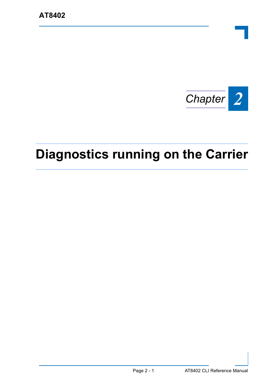 Diagnostics running on the carrier, Chapter | Kontron AT8402 Diagnostics Manual User Manual | Page 9 / 39