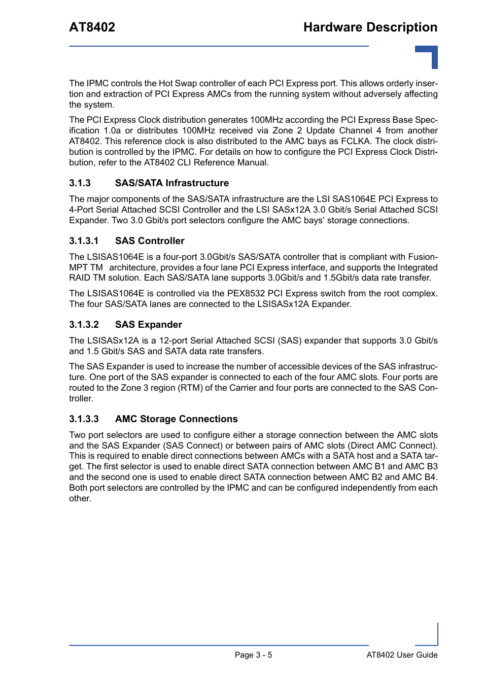3 sas/sata infrastructure, Sas/sata infrastructure - 5, At8402 hardware description | Kontron AT8402 User Manual User Manual | Page 38 / 89