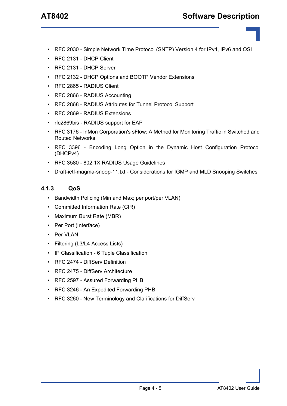 3 qos, Qos - 5, At8402 software description | Kontron AT8402 User Manual User Manual | Page 69 / 89