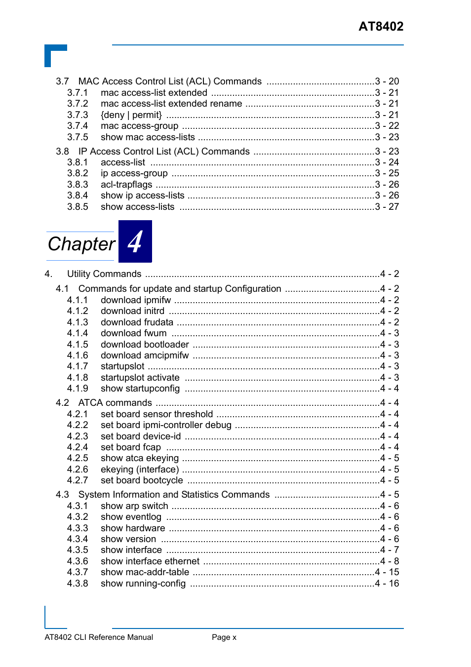 Chapter, At8402 | Kontron AT8402 CLI User Manual | Page 10 / 253