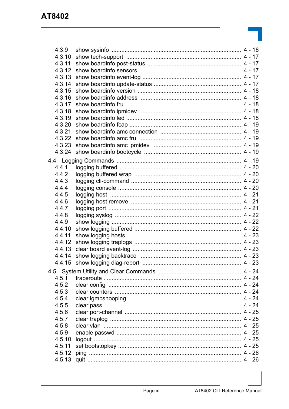 At8402 | Kontron AT8402 CLI User Manual | Page 11 / 253