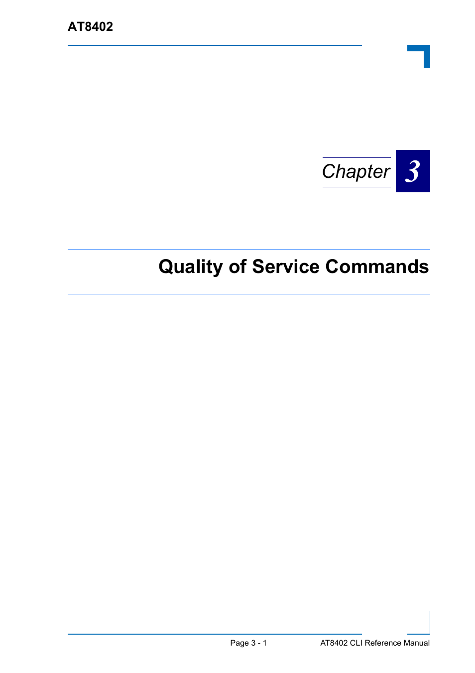 Quality of service commands chapter | Kontron AT8402 CLI User Manual | Page 113 / 253