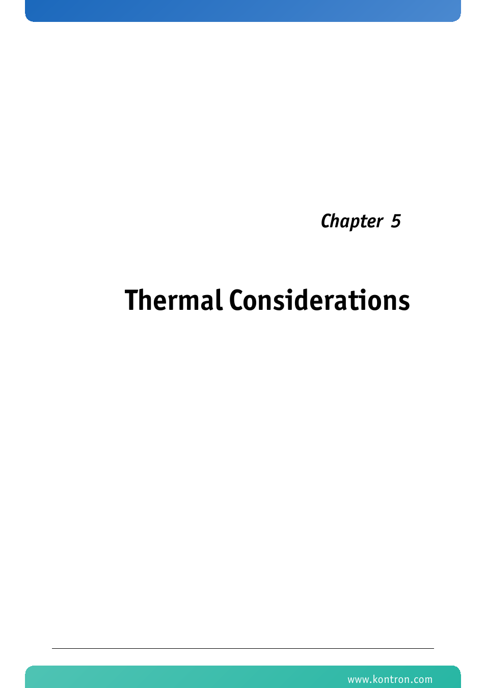 Thermal considerations, Chapter 5 | Kontron AT8404 User Manual | Page 119 / 132