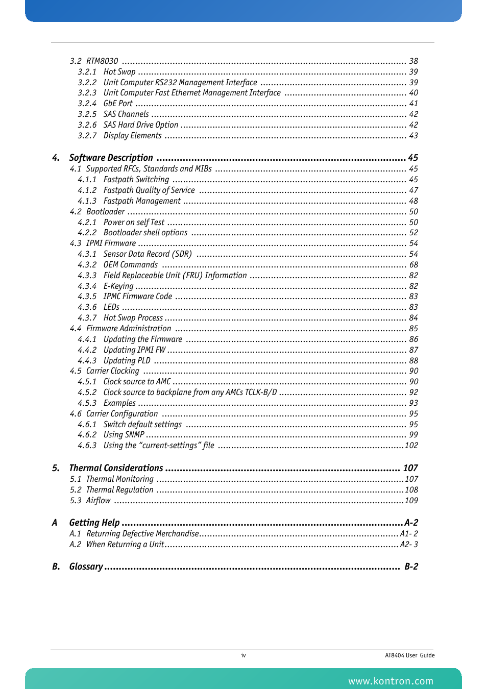 Kontron AT8404 User Manual | Page 4 / 132