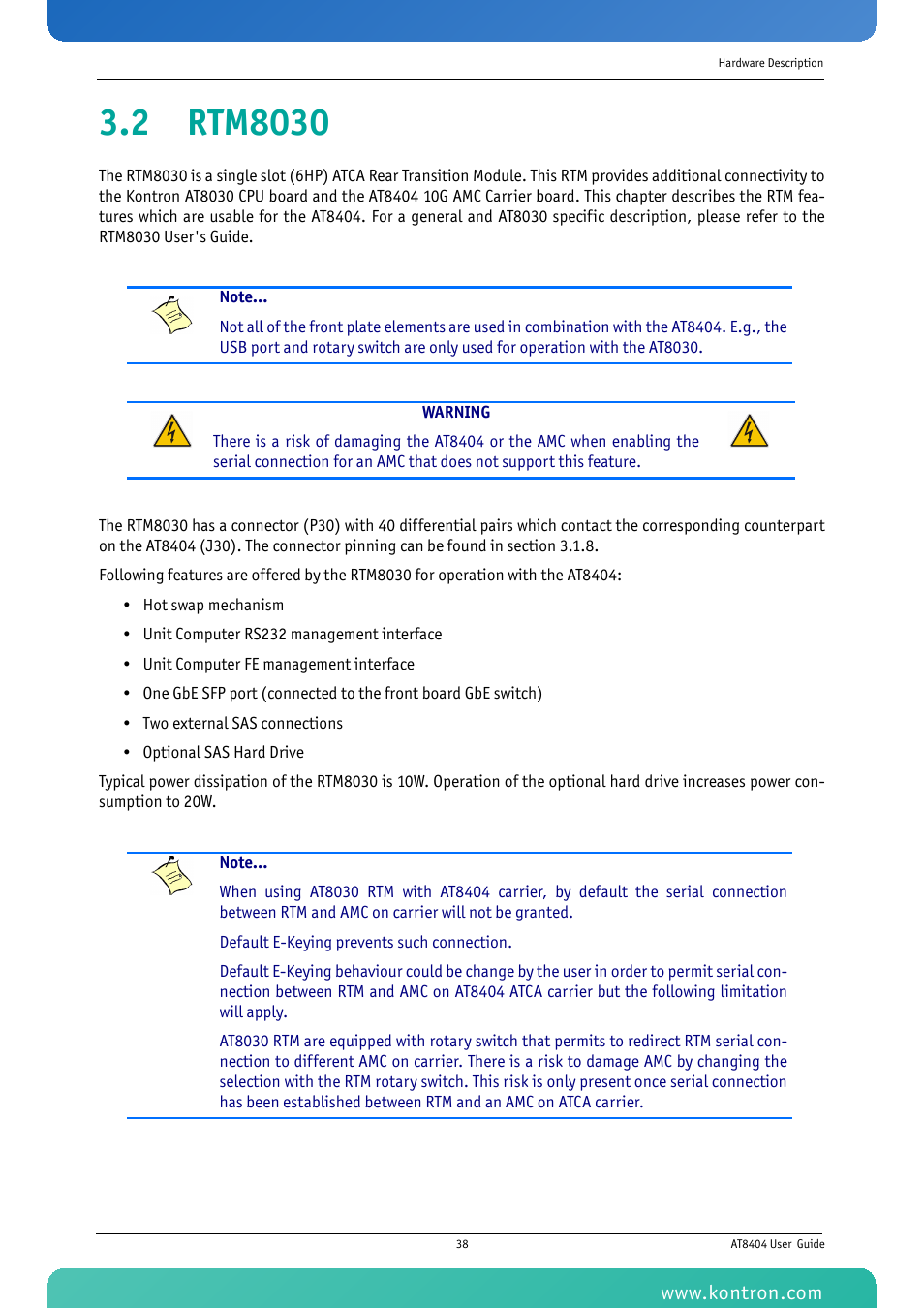 2 rtm8030 | Kontron AT8404 User Manual | Page 51 / 132