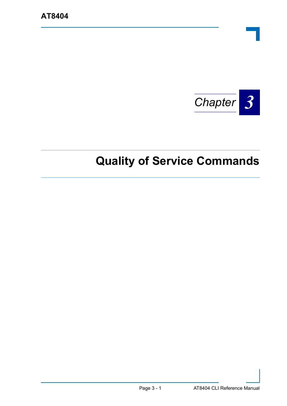 Quality of service commands chapter | Kontron AT8404 CLI User Manual | Page 175 / 373