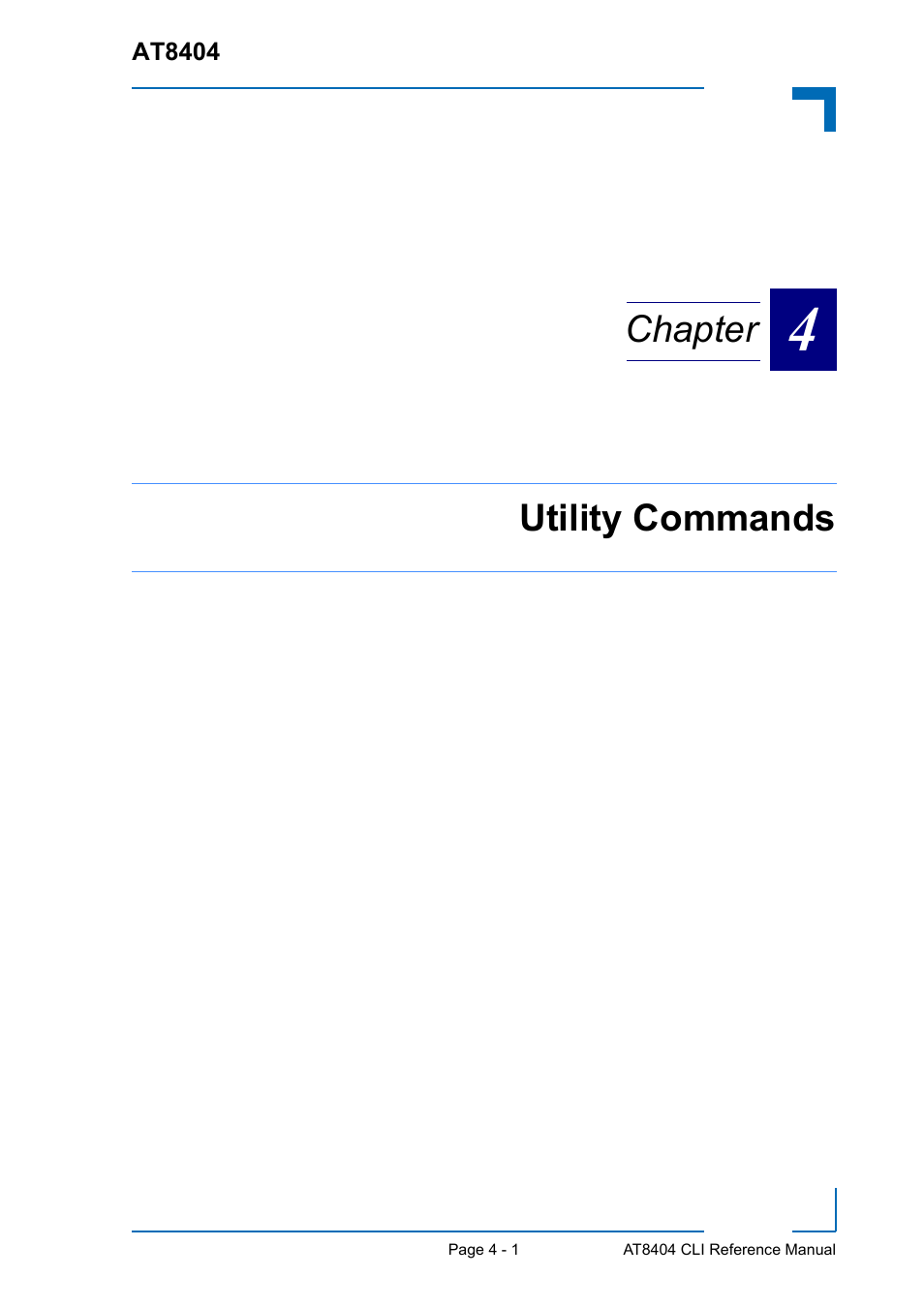 Utility commands chapter | Kontron AT8404 CLI User Manual | Page 215 / 373