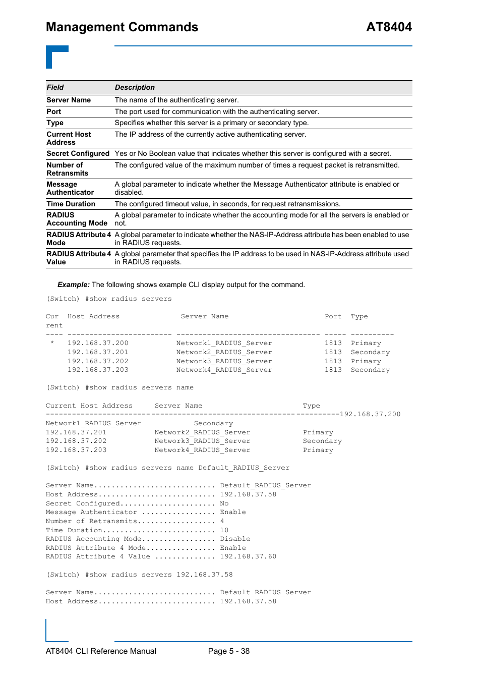 Management commands at8404 | Kontron AT8404 CLI User Manual | Page 314 / 373