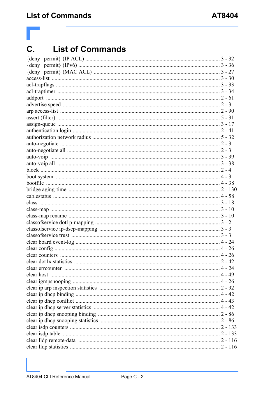 C. list of commands | Kontron AT8404 CLI User Manual | Page 351 / 373