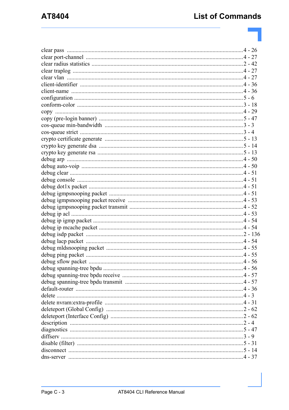 At8404 list of commands | Kontron AT8404 CLI User Manual | Page 352 / 373
