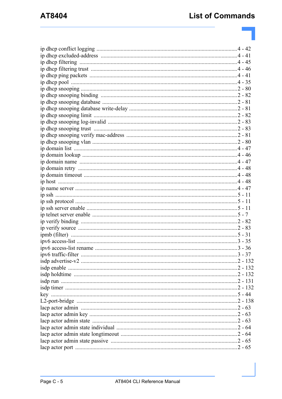 At8404 list of commands | Kontron AT8404 CLI User Manual | Page 354 / 373