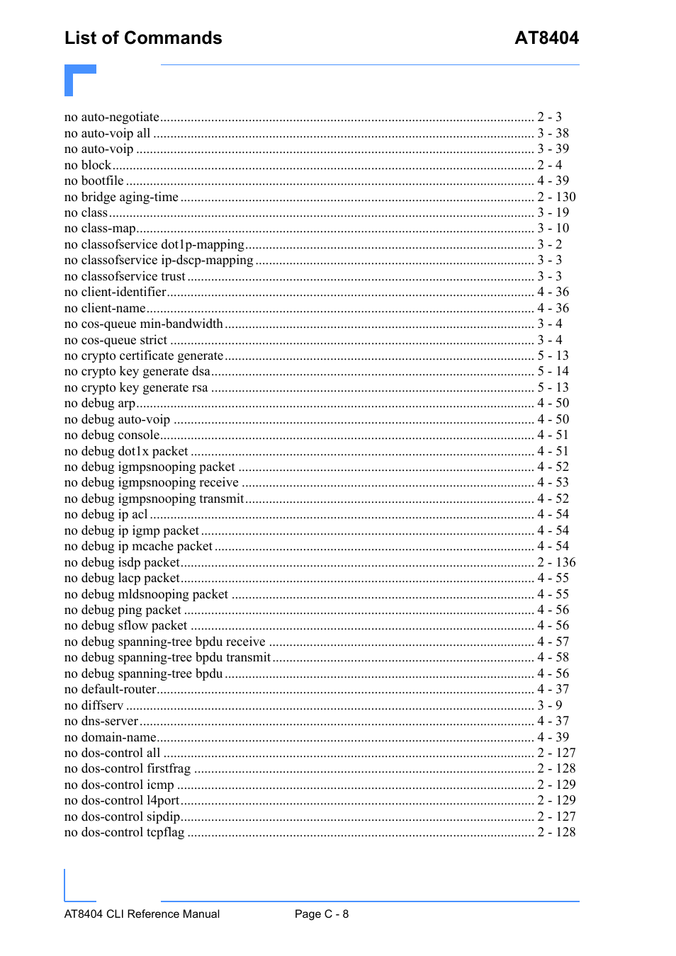 List of commands at8404 | Kontron AT8404 CLI User Manual | Page 357 / 373