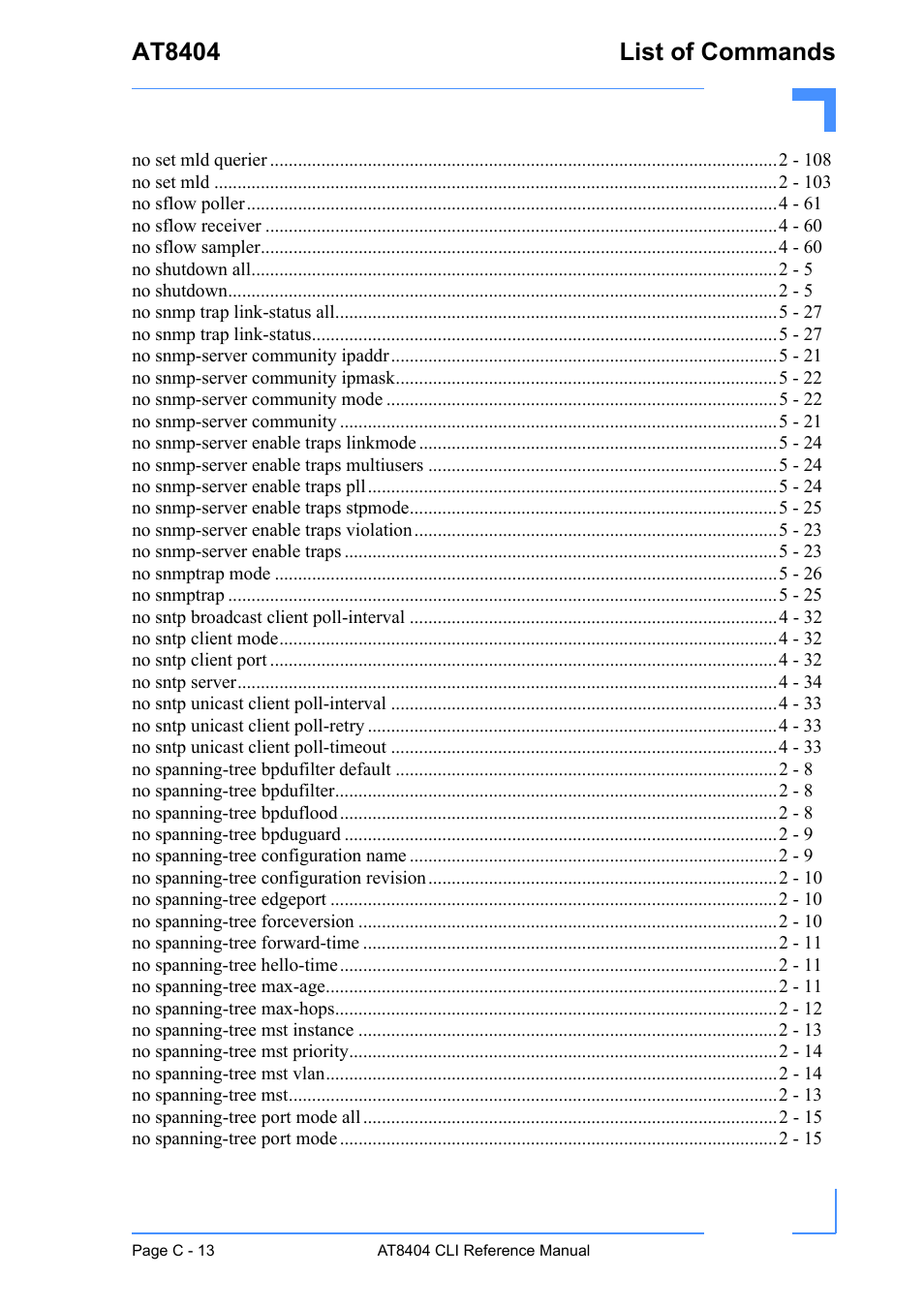 At8404 list of commands | Kontron AT8404 CLI User Manual | Page 362 / 373