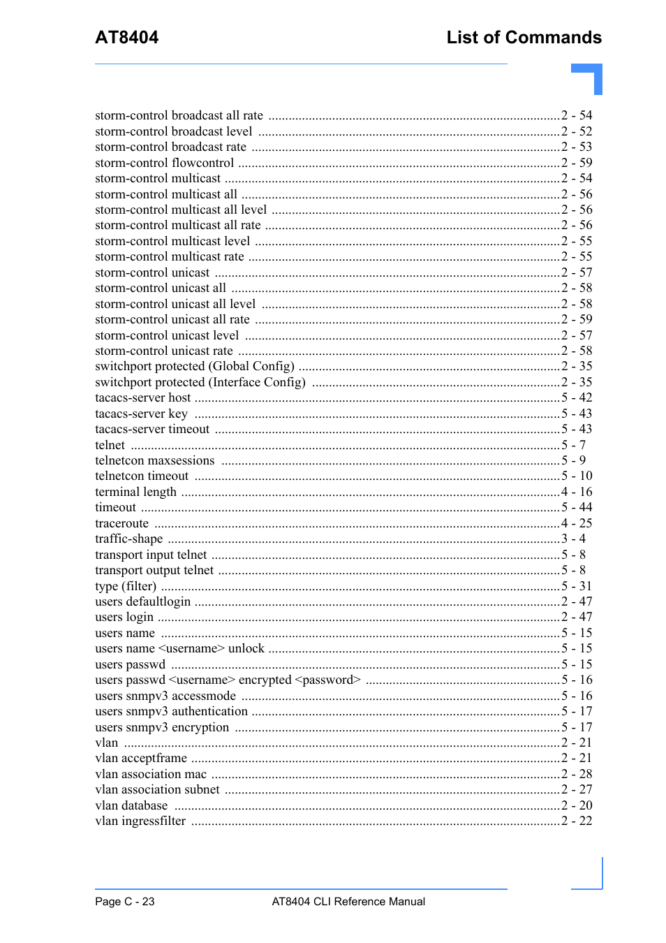 At8404 list of commands | Kontron AT8404 CLI User Manual | Page 372 / 373