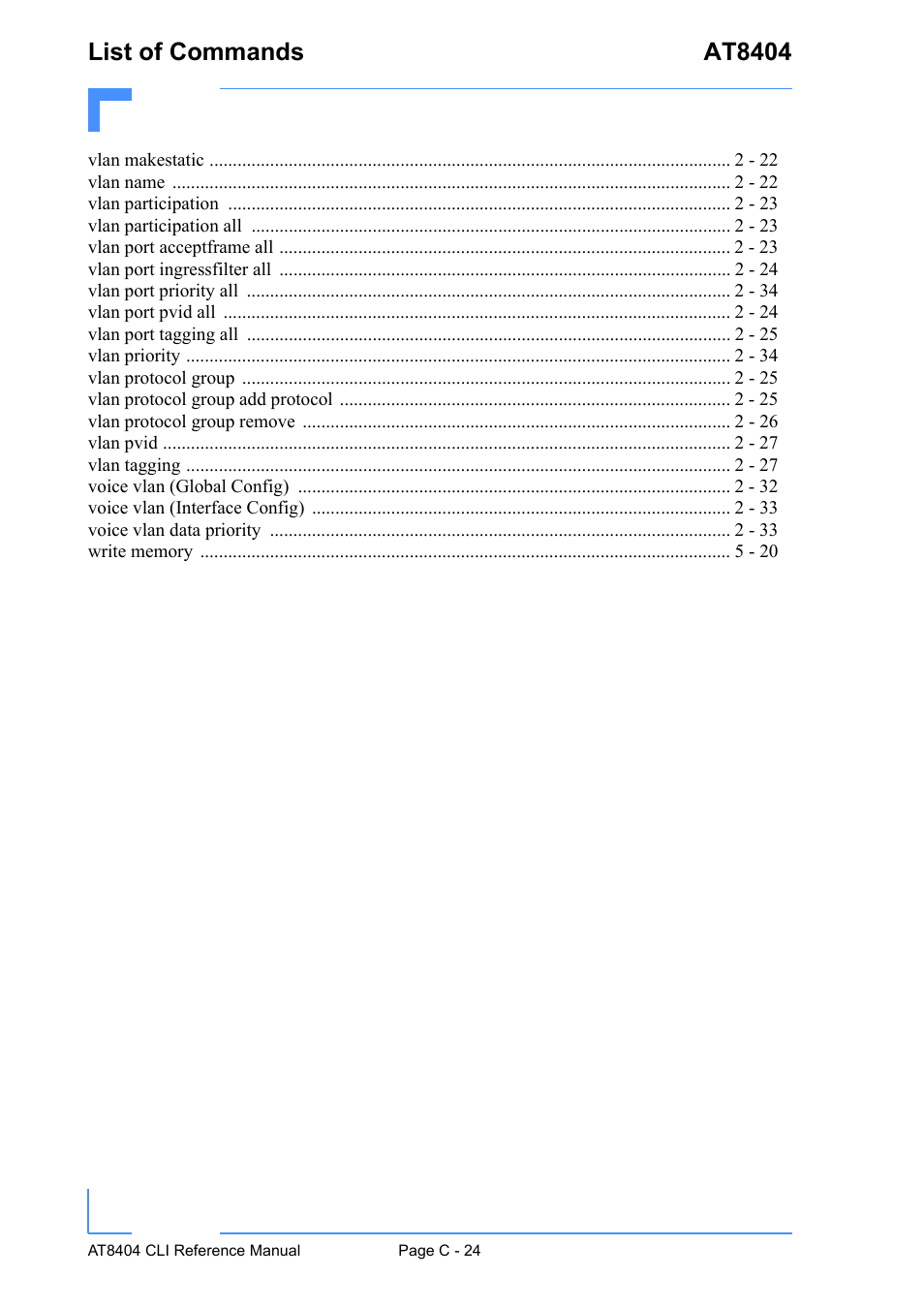 List of commands at8404 | Kontron AT8404 CLI User Manual | Page 373 / 373