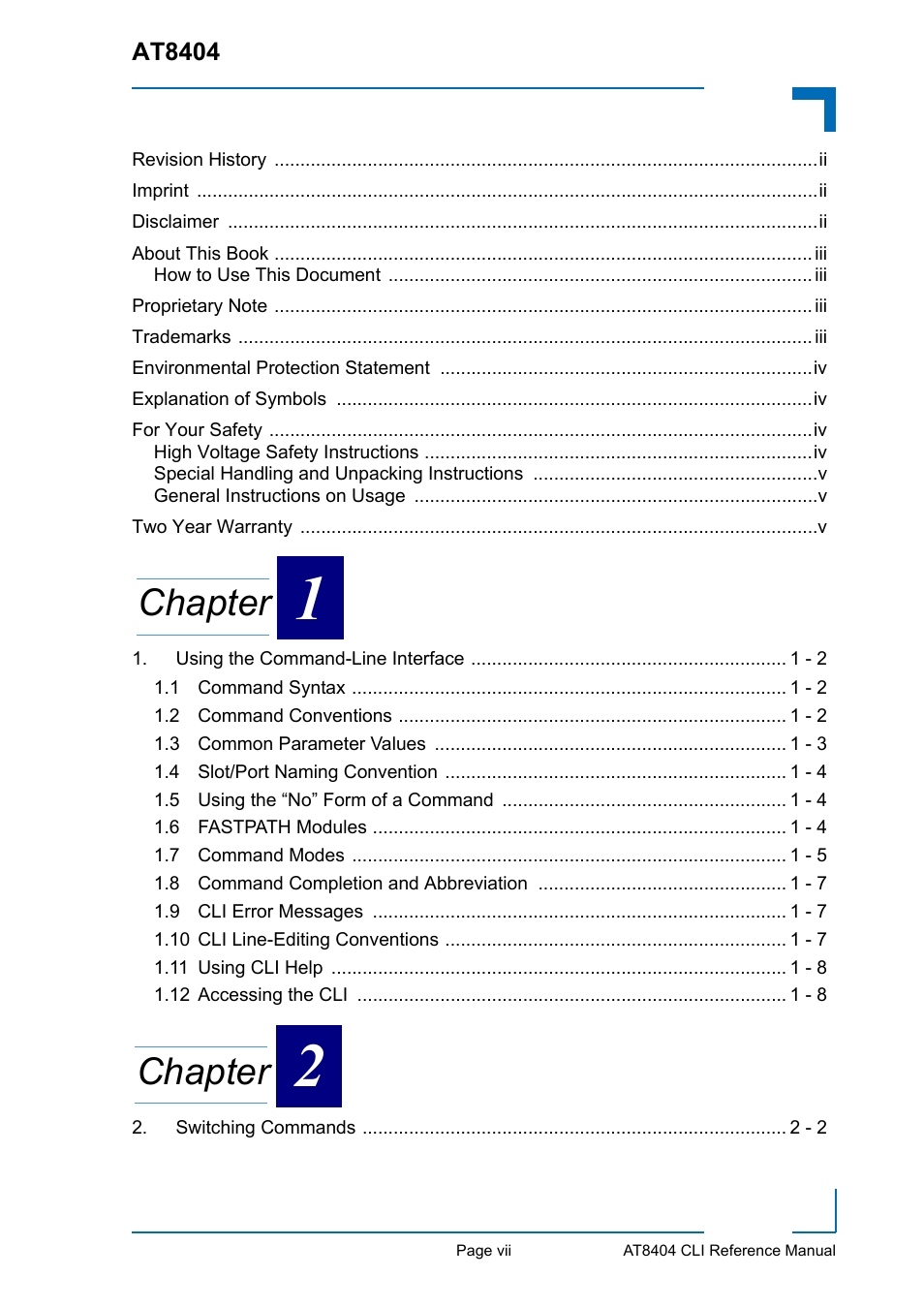 Chapter | Kontron AT8404 CLI User Manual | Page 7 / 373