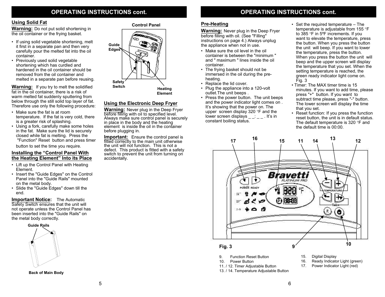 Operating instructions cont | Bravetti F1066 User Manual | Page 6 / 6
