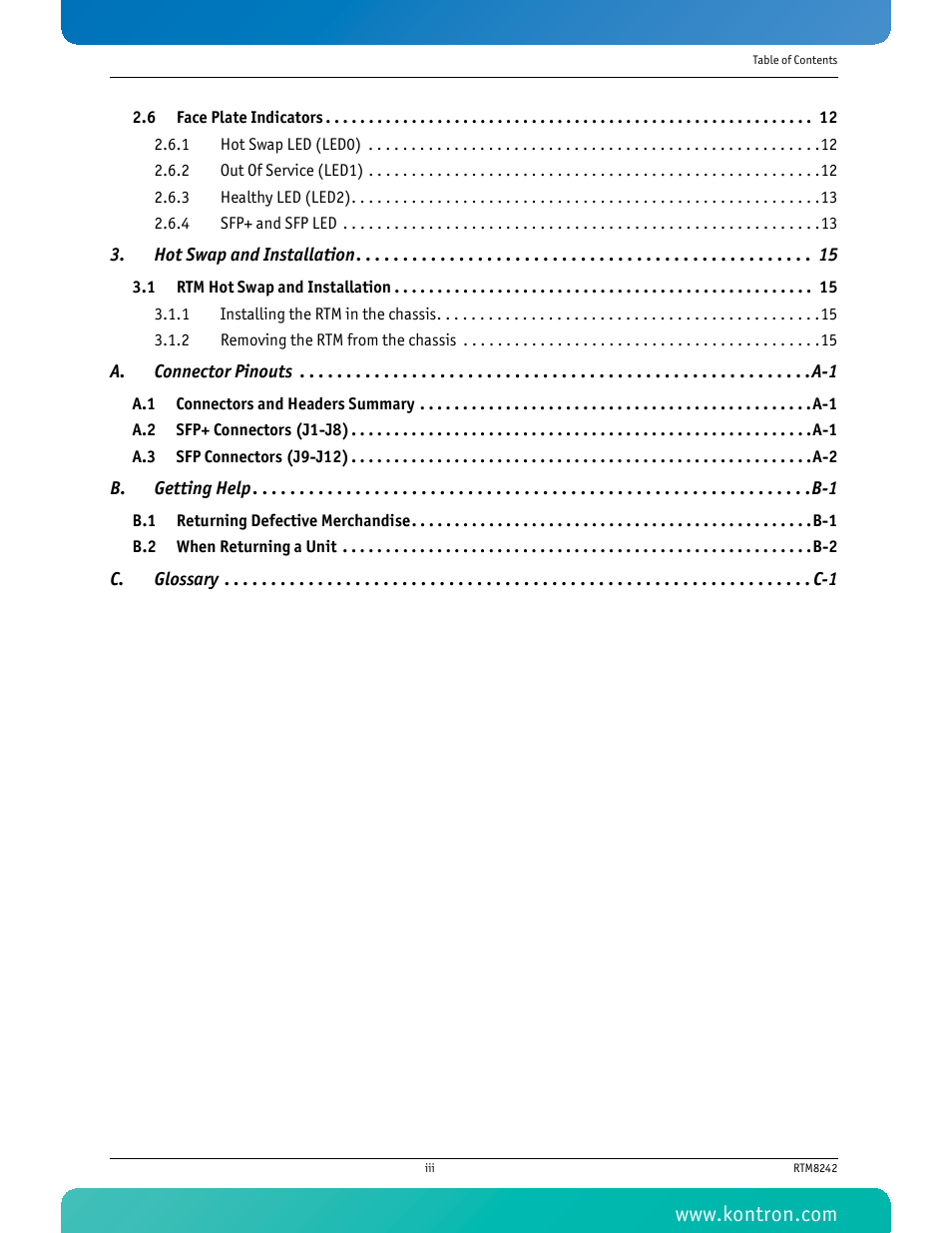 Hot swap and installation 15 | Kontron RTM8242 User Manual | Page 4 / 34