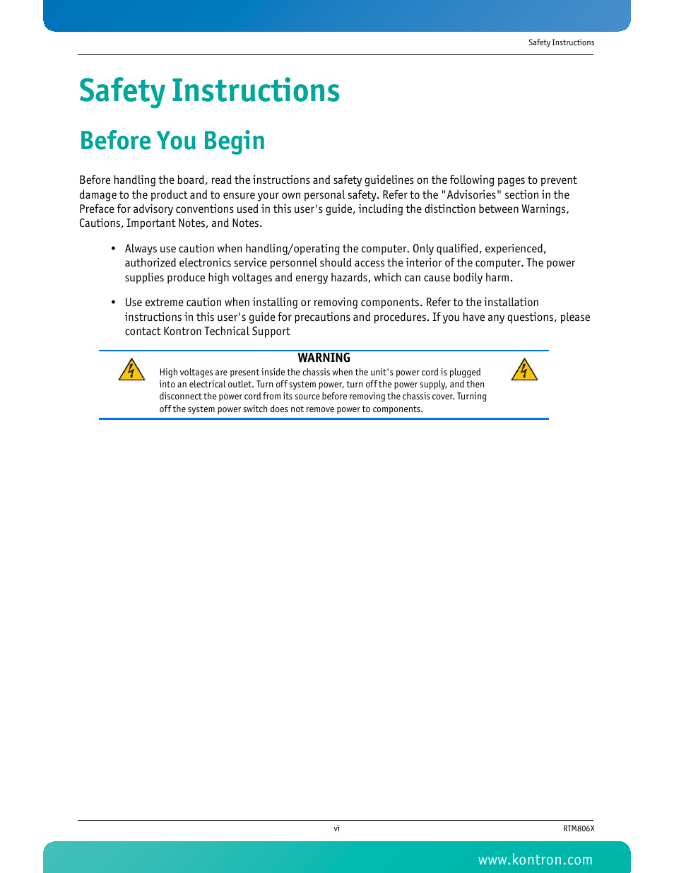 Kontron RTM806x User Manual | Page 7 / 40