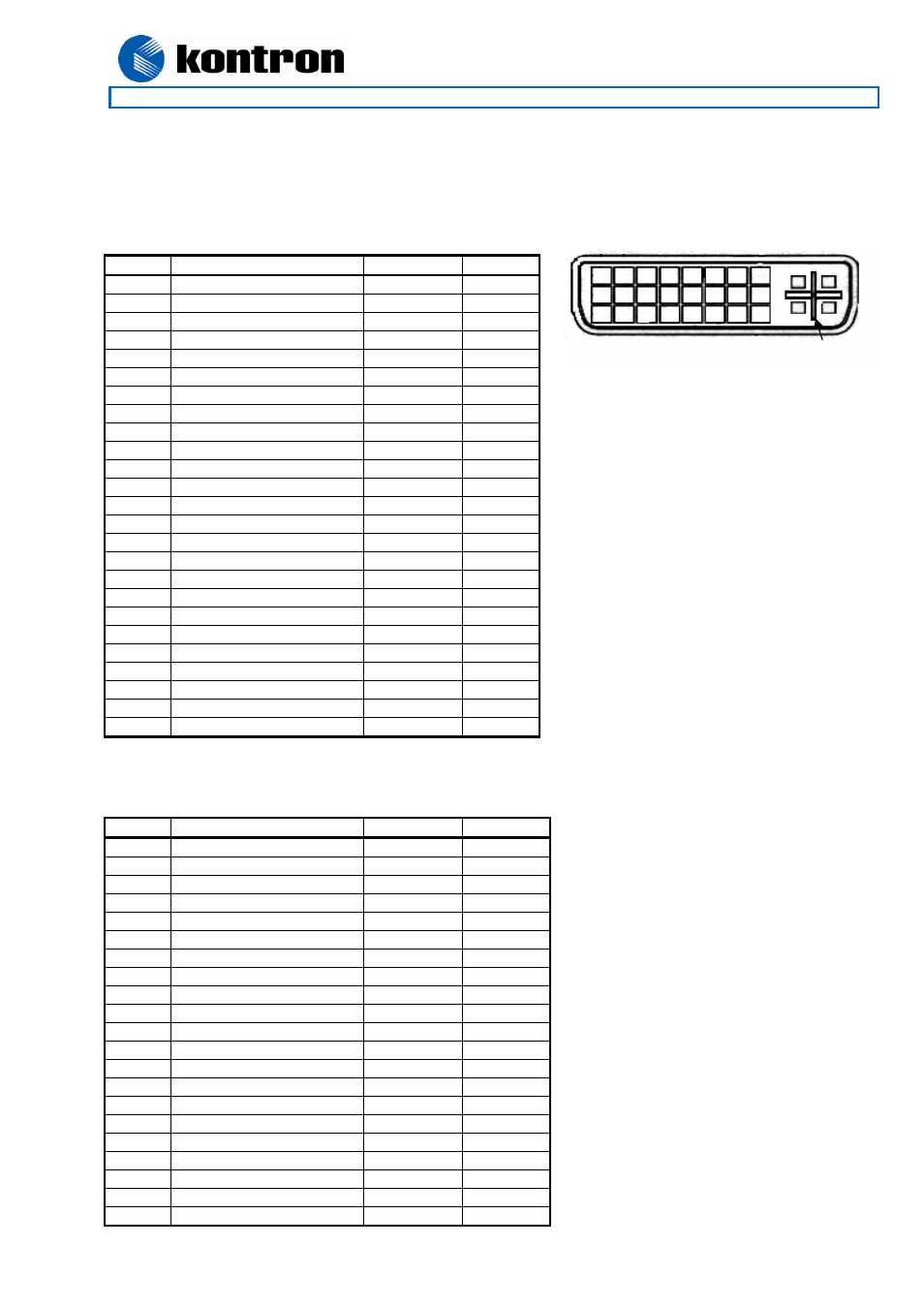 Add2-dvi-dual, Connector description | Kontron 820958 ADD2-DVI-Dual-Internal-150 User Manual | Page 8 / 9
