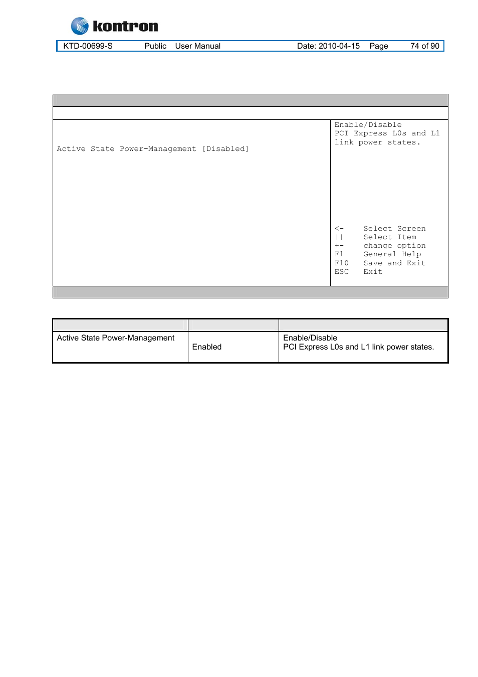 9 pci express configuration, Kt965 family | Kontron KT965 Series User Manual | Page 74 / 90