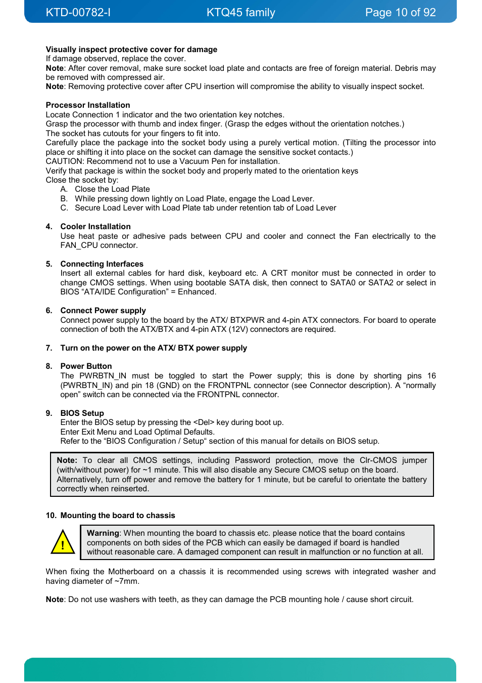 Kontron KTQ45-FLEX User Manual | Page 10 / 92