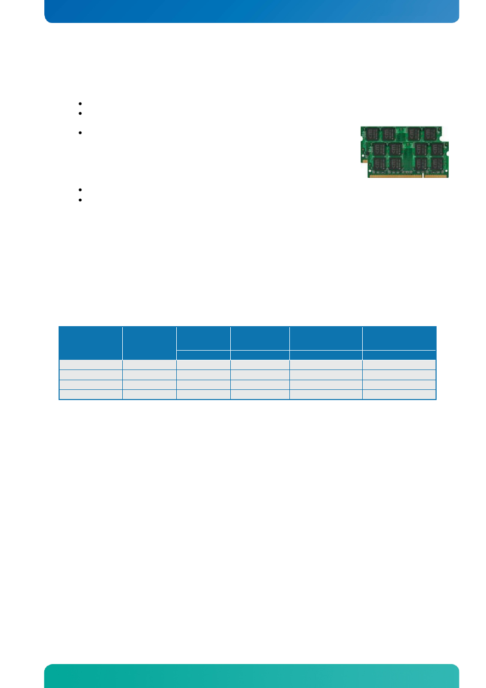 4 system memory support, System memory support, System specification | Kontron KTQM67-mITX User Manual | Page 19 / 148