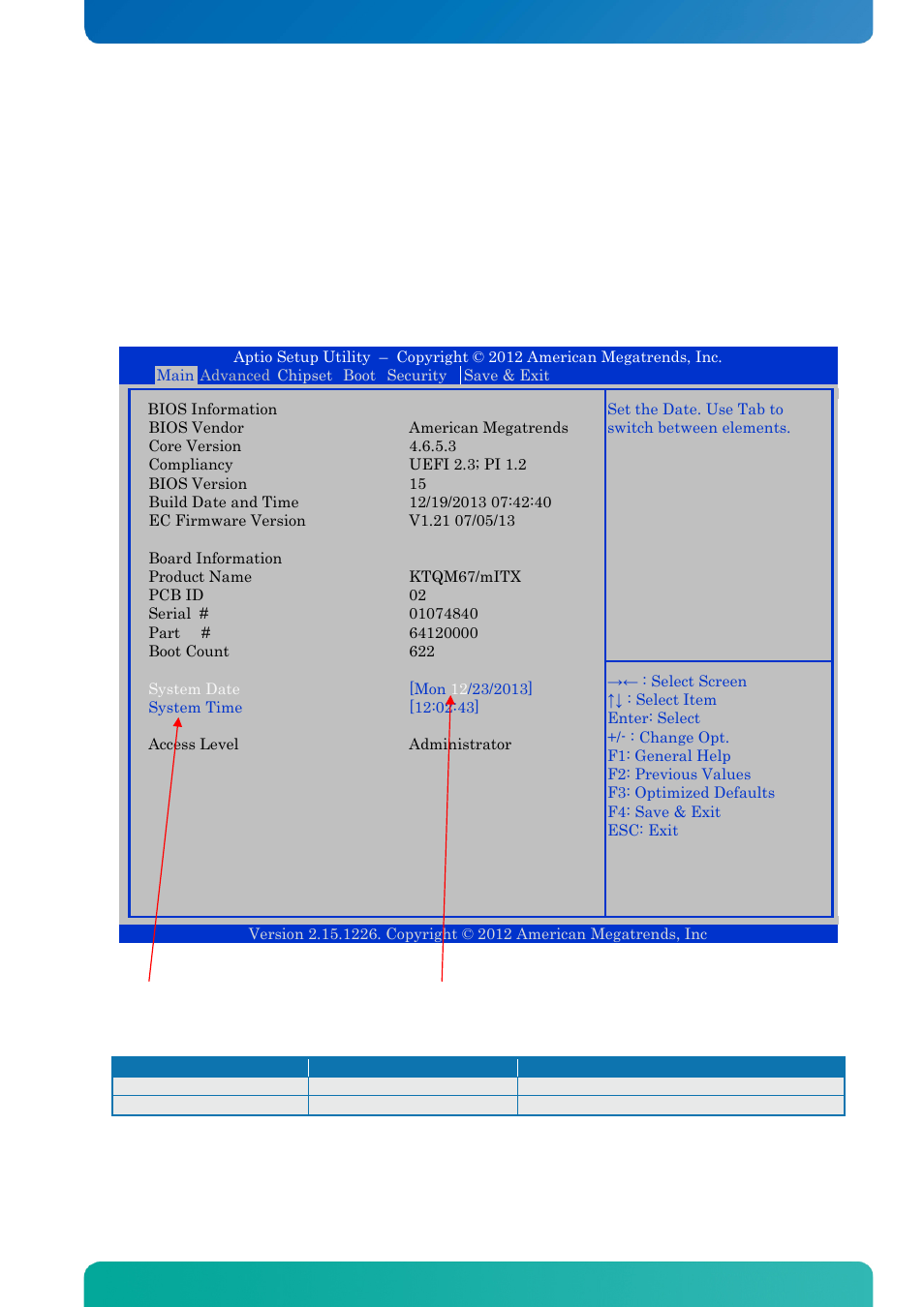 10 bios, 1 main, Bios | Main, Bios - main | Kontron KTQM67-mITX User Manual | Page 80 / 148