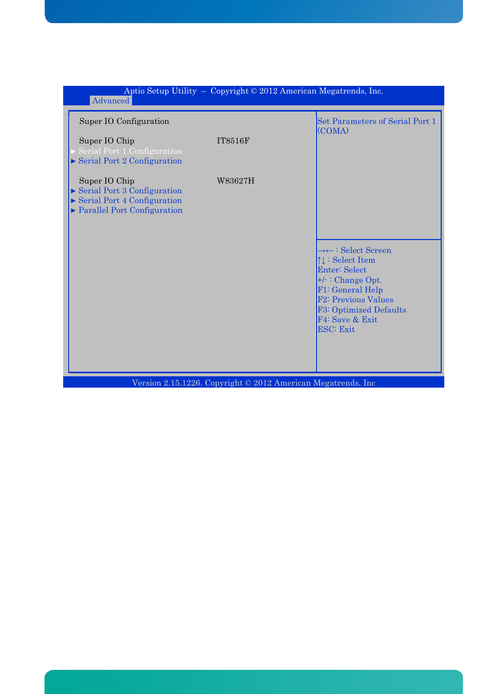 11 advanced - super io configuration, Advanced - super io configuration, Bios - advanced | Kontron KTQM67-mITX User Manual | Page 99 / 148