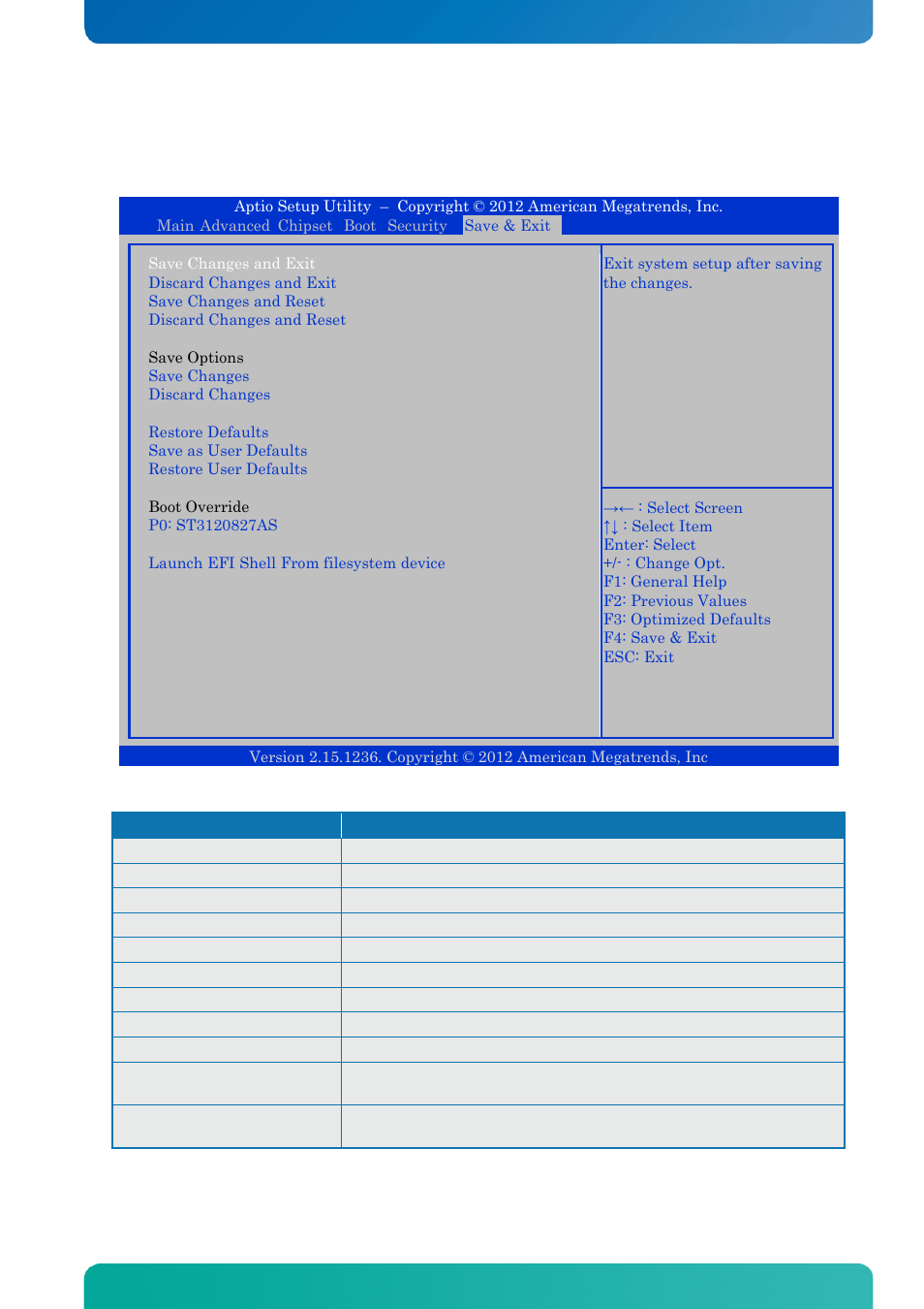 6 save & exit, Save & exit, Bios – save & exit | Kontron KTQ67-FLEX MED User Manual | Page 127 / 129