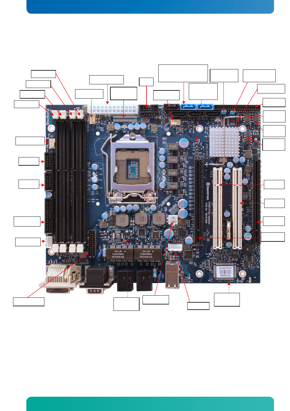 3 connector locations, 1 ktq67/flex-medical – frontside, Connector locations | Ktq67/flex-medical – frontside, Connector location | Kontron KTQ67-FLEX MED User Manual | Page 24 / 129