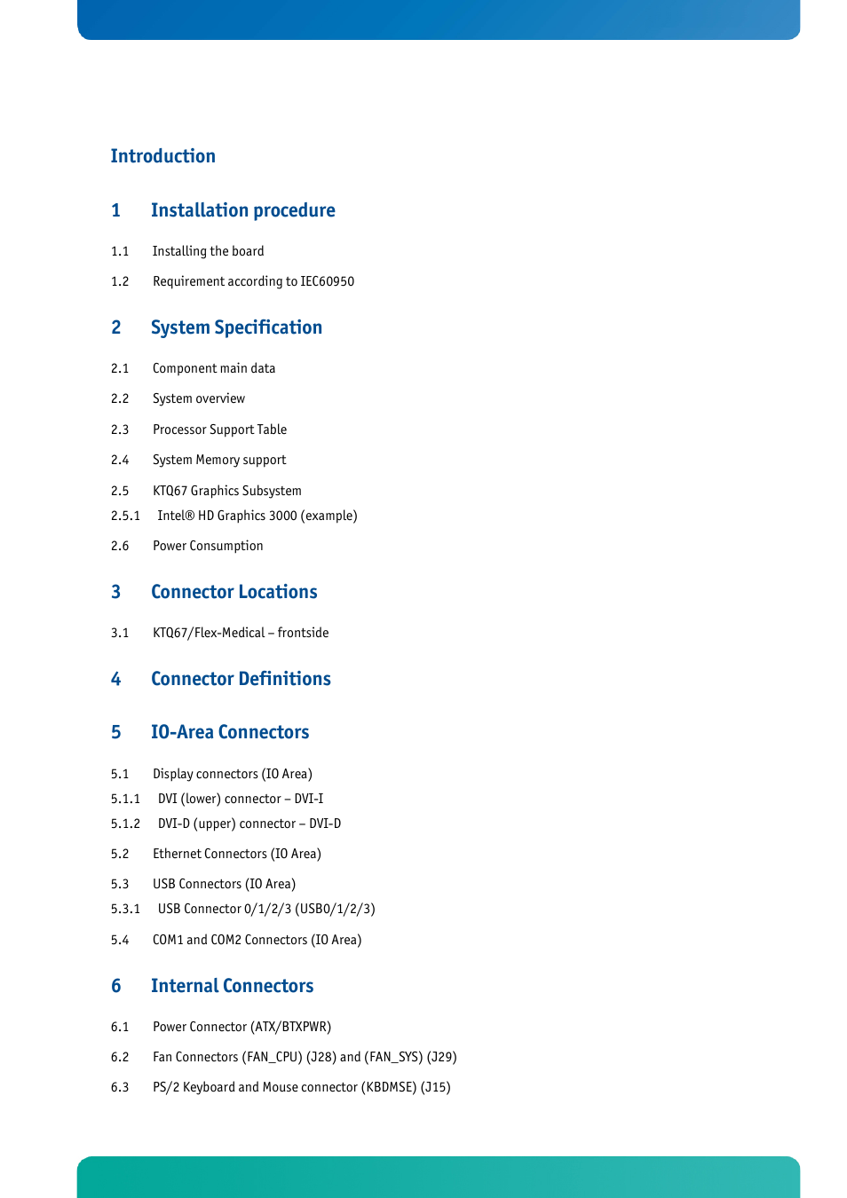 Kontron KTQ67-FLEX MED User Manual | Page 4 / 129