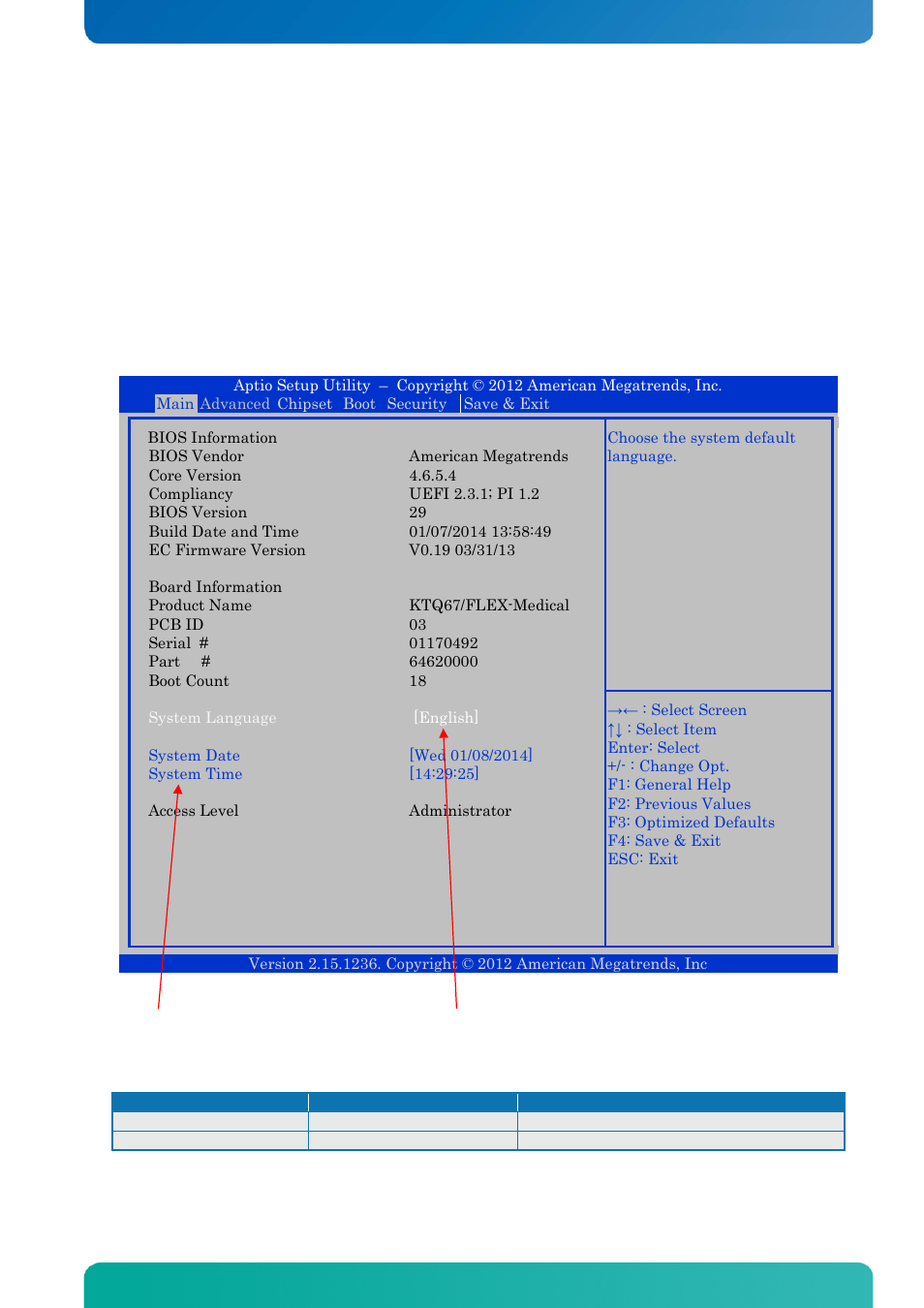 10 bios, 1 main, Bios | Main, Bios - main | Kontron KTQ67-FLEX MED User Manual | Page 61 / 129