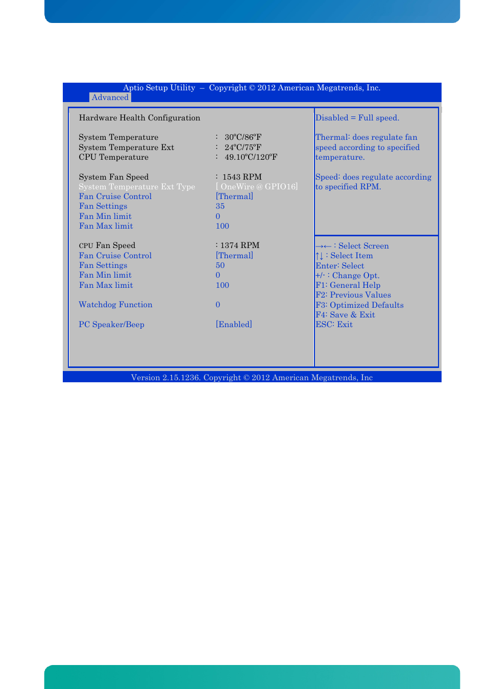 15 advanced - hardware health configuration, Advanced - hardware health configuration, Bios - advanced | Kontron KTQ67-FLEX MED User Manual | Page 90 / 129