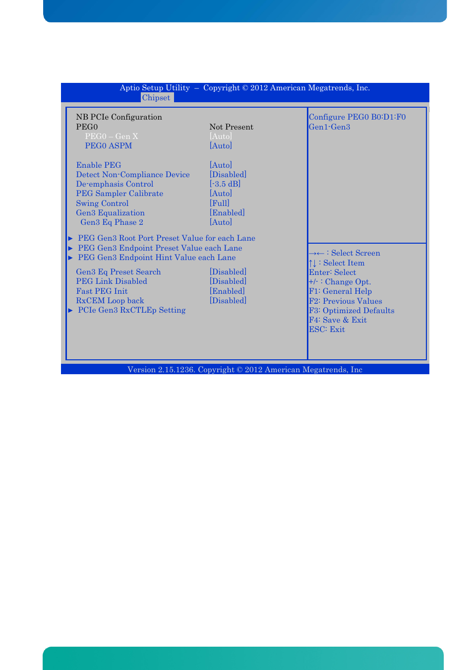 Nb pcie configuration, Bios - chipset | Kontron KTQ77-FLEX User Manual | Page 122 / 141