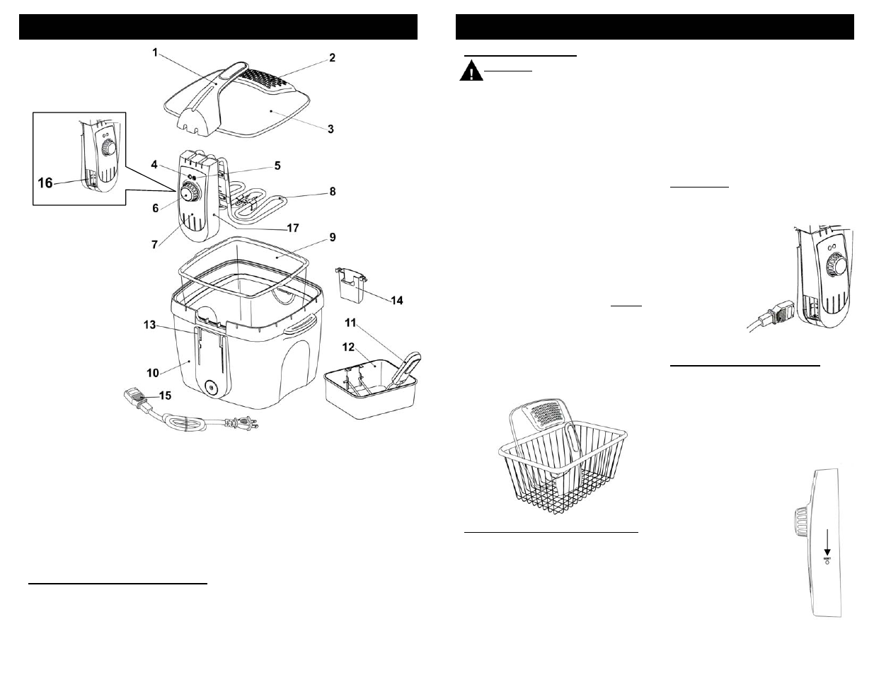 Technical specifications, Getting to know your deep fryer, Operating instructions | Bravetti EURO-PRO K4305H User Manual | Page 4 / 6